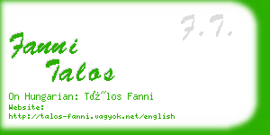 fanni talos business card